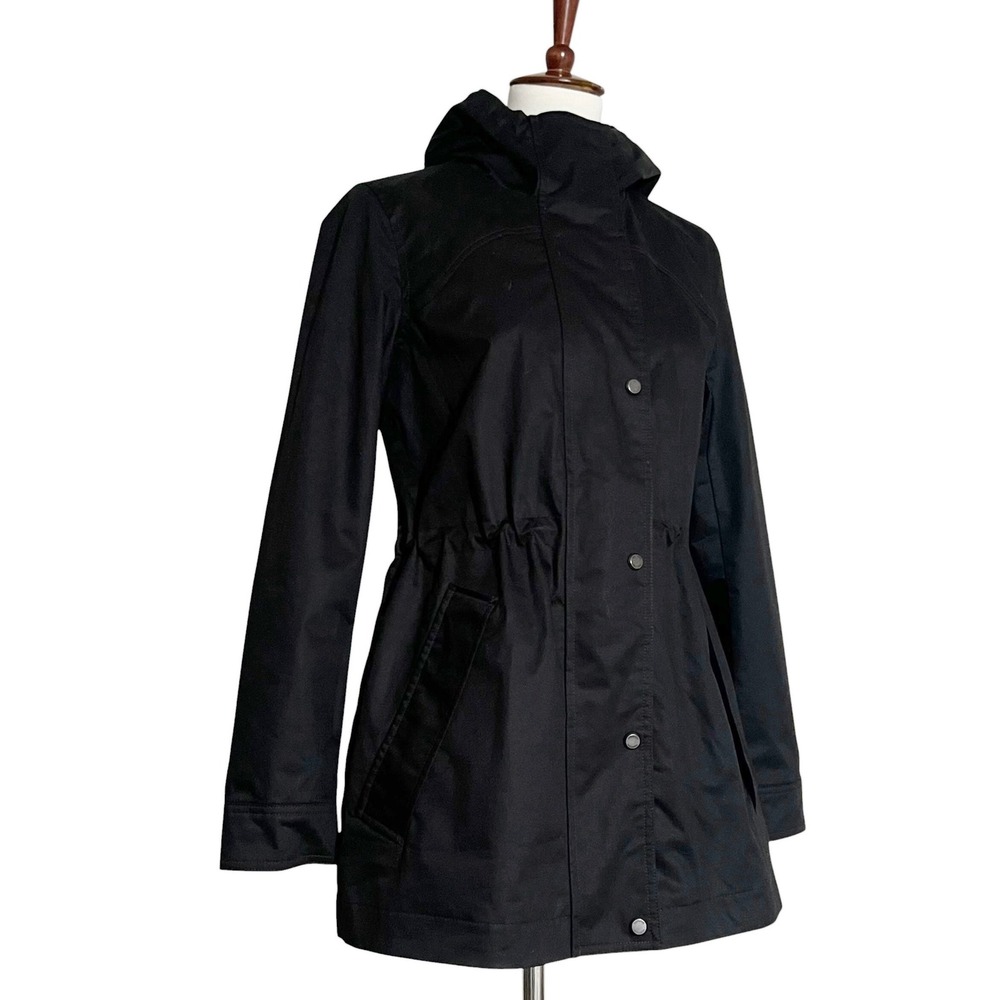 Hunter Womens Black Cotton Coat Hooded Rain Jacket Size S - Picture 5 of 12